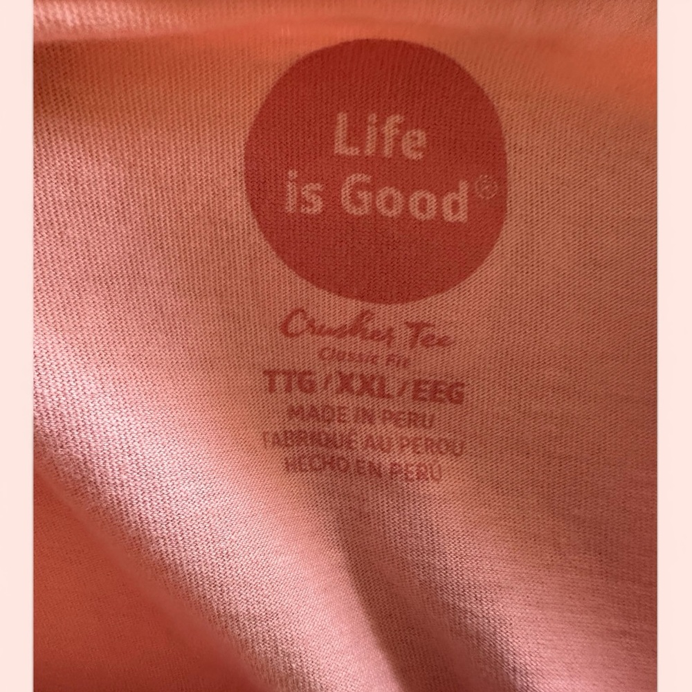 Life Is Good Peach "Spread Good Vibes" V-Neck Tee - Picture 3 of 3
